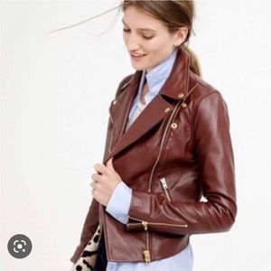 Purple/ brown leather jacket